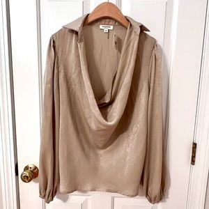 Crowl neck silk champagne top